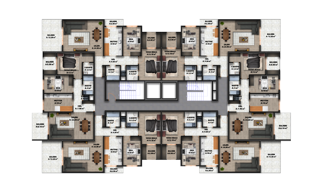 TAM KAT RENKLİ PLAN